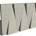 Modern White Sofa Background Wall With Geometric Design And LED Lighting