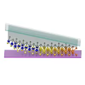 3D Architectural Structure Model Featuring Gray Main Body Purple Base And Colored Support Components