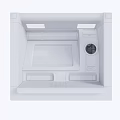 Public ATM Machine Facility With Digital Screen Cash Dispenser And User Interface 3d model