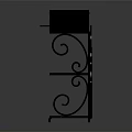 Decorative Metal Storage Shelf With Wrought Iron Scrolls And Drawers