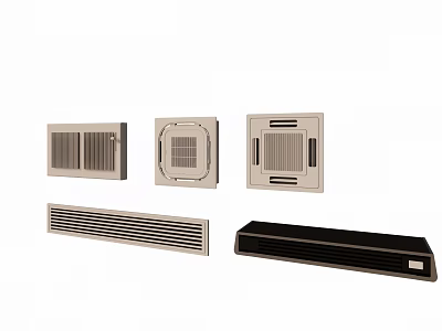 Various Air Conditioner Air Outlets With Different Grille Designs And Styles 3d model