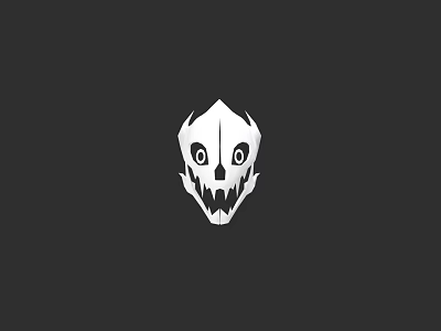 White Skull Icon Design With Sharp Teeth And Spooky Eyes On Black Background 3d model