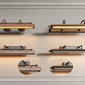 Mirror headlight wall lamp combination 3d model