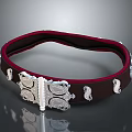 Stylish Dark Brown Leather Belt With Red Lining And Silver Decorative Buckle