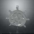 Silver Ship Wheel Pendant Shiny Fashion Accessory For Clothing Outfits