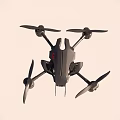 Black Drone With Four Rotors And Sleek Aerodynamic Design