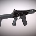 Modern Tactical Assault Rifle Weapon Design With Black Coating And Picatinny Rail