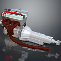 Toyota Automotive Mechanical Component With Red Cables White Body Connector Design