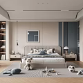 Modern Kids Room Interior With Bed Toys Rug Bookshelf Desk And Chair