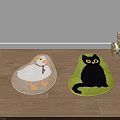Cute Shaped Rugs Featuring Duck and Black Cat Designs for Home Living Room Floor Decor