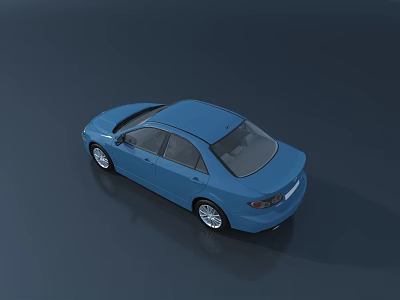 Blue Sedan Car With Modern Sleek Exterior Design And Alloy Wheels 3d model