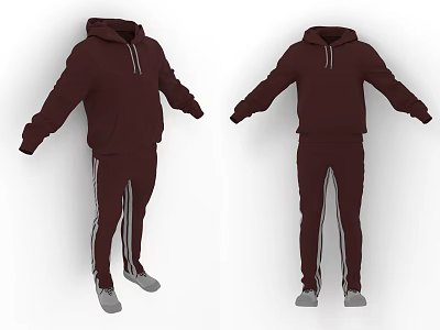 Sportswear Striped Sweatpants Hoodie sneaker Clothes 3d model