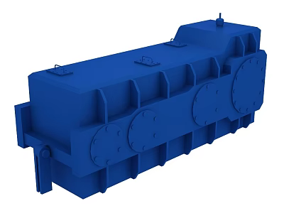 Blue Heavy Duty Industrial Equipment With Round Covers And Mechanical Structure 3d model