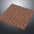 Brown Square Mat With Wavy Texture And Small Embedded Specks On Surface 3d model