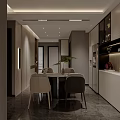 Modern Luxurious Living And Dining Room Interior Design With Cozy Sofa Elegant Fireplace And Lighting