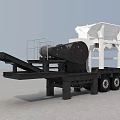 Mobile Crushing Function Vehicle With Large Device White Upper Structure Black Chassis And Tires 3d model