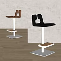 Modern Brown And Black Bar Stools With Leather Seats Metal Frame Footrest
