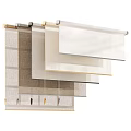 Modern Roller Curtains With Linen And Translucent Fabric In Beige Light Brown For Home Interior