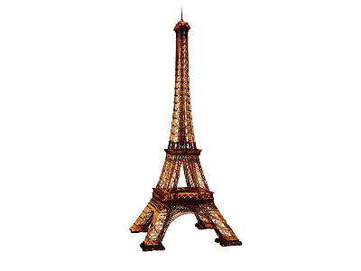 Eiffel Tower Iconic Paris Landmark With Classic Iron Structure And Spire 3d model