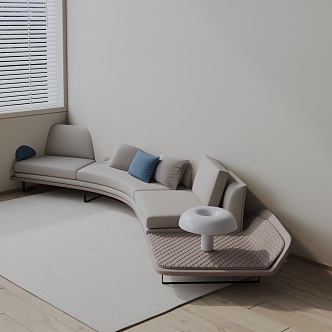 Modern three-seat sofa 3d model