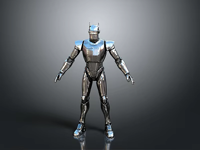 Silver Metallic Humanoid Robot With Futuristic Mechanical Body And Shiny Surface 3d model