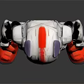 White Red Mechanical Robot Character With Armor Helmet And Standing 3D Model Design 3d model