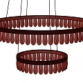 Elegant Modern Double Circular Gold Frame Chandelier With Crystal Pendants 3d model