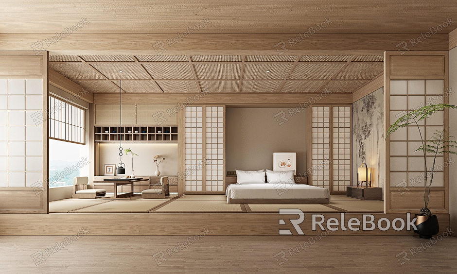 Japanese Style Room Hotel Guest Room Homestay Tatami Tea Room model