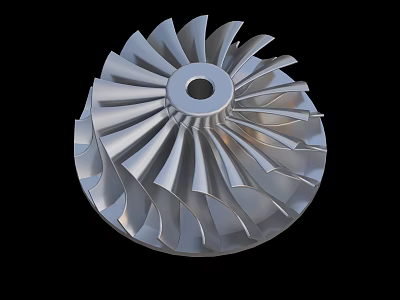 High Precision Metal Turbine Blade Component for Industrial Equipment Machinery 3d model