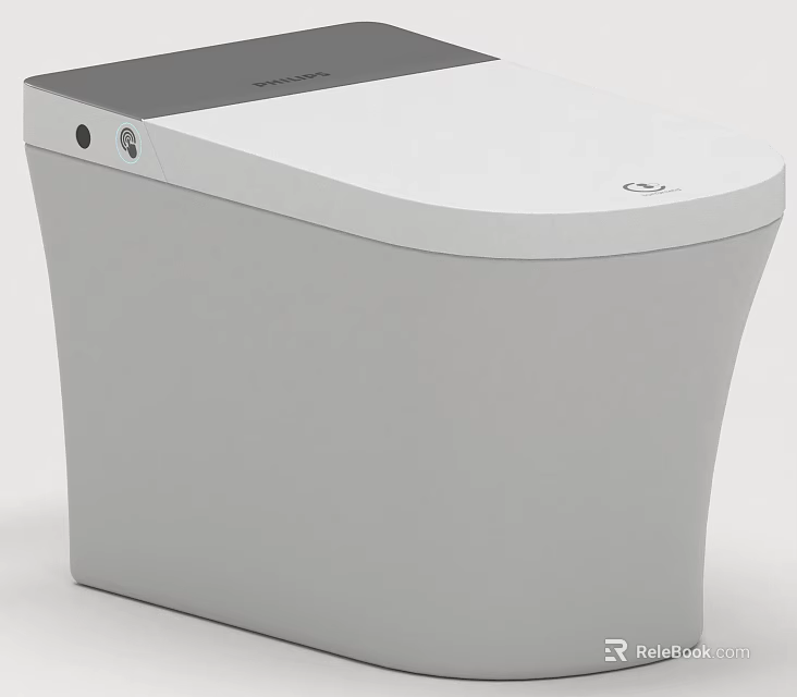 Modern White Toilet Design With Sleek Surface And Smart Control Features 3d model