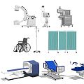 Modern medical equipment, sickbed diagnosis and treatment equipment, medical wheelchair isolation belt, medical equipment and equipment 3d model