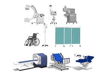 Modern medical equipment, sickbed diagnosis and treatment equipment, medical wheelchair isolation belt, medical equipment and equipment 3d model