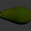 Whole Fresh Green Avocado With Yellow Speckles On Its Surface Close Up