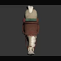 Beige Toy Horse With Red Saddle Green Accents And White Mane