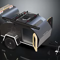 Mobile Workstation Trailer With Expandable Top And Equipment Panel Design 3d model