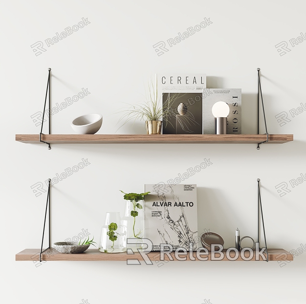 Modern Wall Storage Rack Decorative Rack model