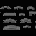 Various Landscape Bridge Architectural Models With Arch Flat And Step Designs 3d model