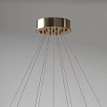 Modern Wavy Circular Chandelier with Hanging Wires and Central Light Source 3d model
