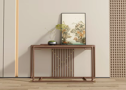 New Chinese style porch end view table porch end view table 3d model