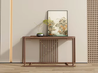 New Chinese style porch end view table porch end view table 3d model