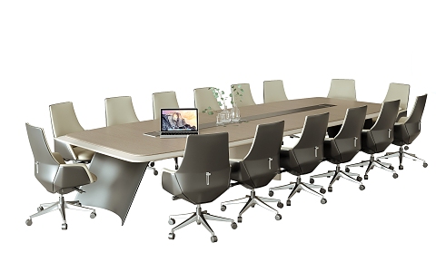 Modern Conference Table and Chair Combination Rotating Office Chair Conference Table 3d model