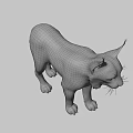 Realistic 3D Model of Lynx With Spotted Fur and Pointed Ears Standing