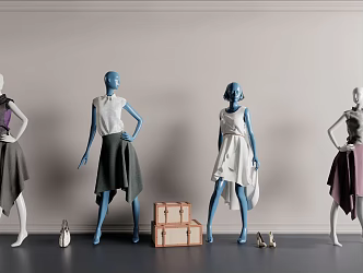Modern Model Clothing Store Female Model 3d model