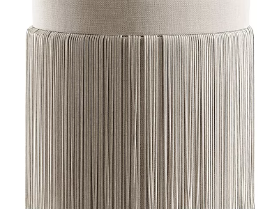 Elegant Beige Pleated Velvet Round Sofa Stool For Modern Living Room Home Decoration 3d model