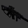 Tactical Modern Military Rifle with Scope Silencer Ergonomic Grip and Futuristic Design