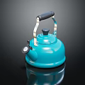 Stylish Blue Kettle With Black Handle And Modern Design As Essential Household Daily Use Appliance