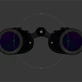 Classic Black Binoculars Electronic Device With Optic Lenses And Vintage Design