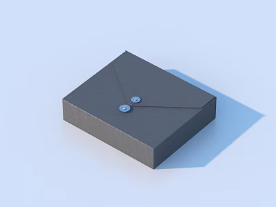 Black Decorative Storage Box With Blue Buttons For Home Organization And Decor 3d model