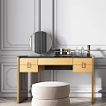 Modern Dressing Table Dressing Table Stool Combination 3d model