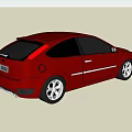 Red Hatchback Car with Black Windows and White Alloy Wheels Stylish Design